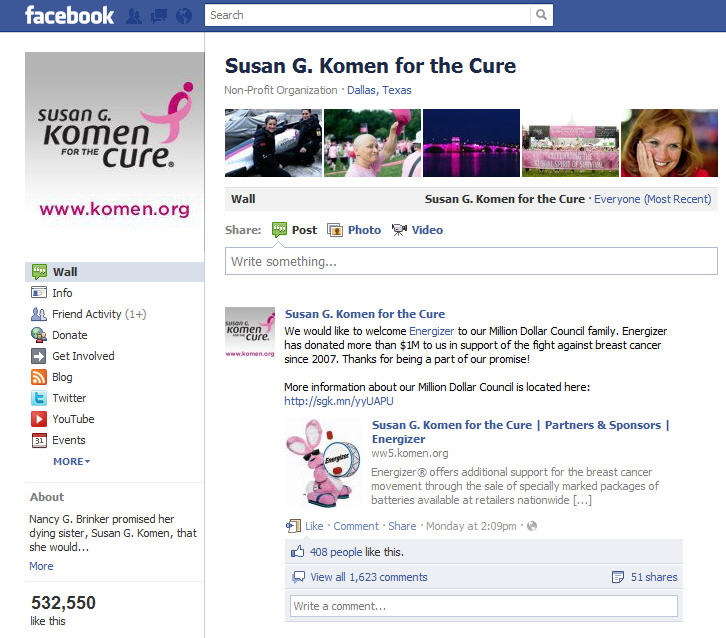 Komen Facebook