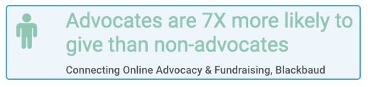 Advocates are 7x more likely to give than nonadvocates