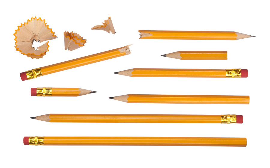 broken pencils as a metaphor for a broken editing process that needs the levels of editing