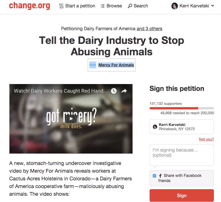 Change.org petition