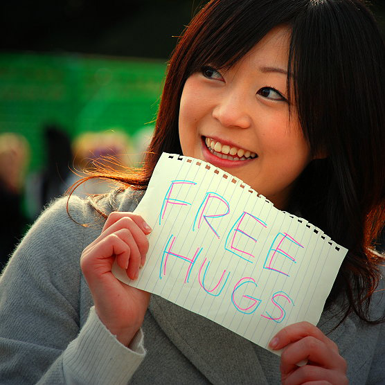 give hugs on social all day long