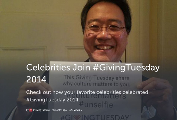 Storify on Celebrities Join Giving Tuesday
