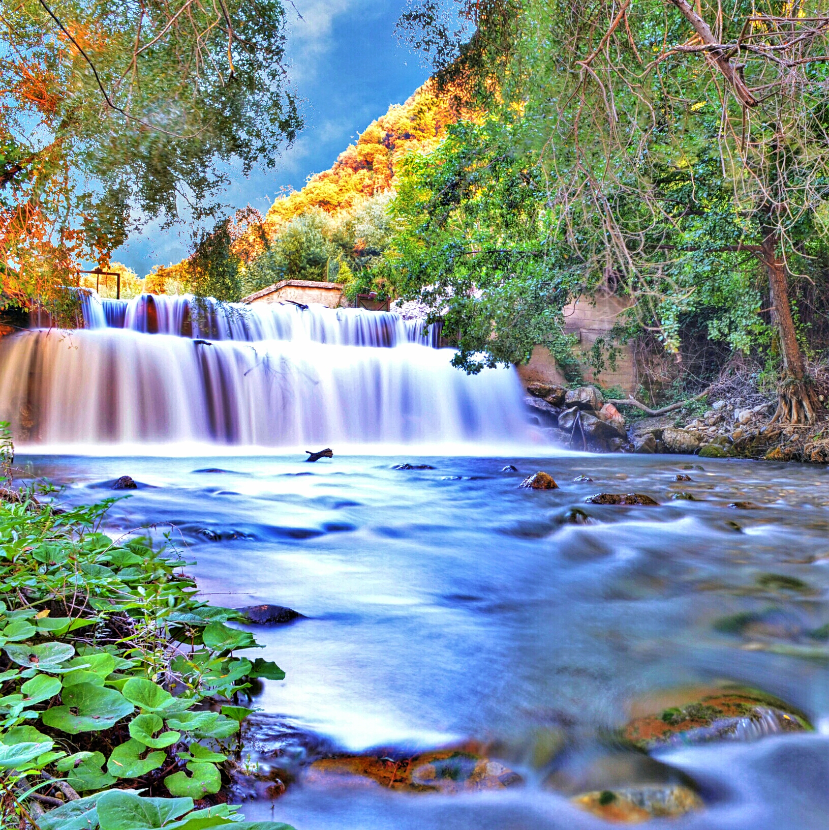 colorful peaceful river scene as a metaphor for flow